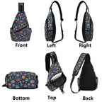 Space Arcade Chest Crossbody Bag with Adjustable Strap Chest Crossbody Bag Games Printed Offshore Retro