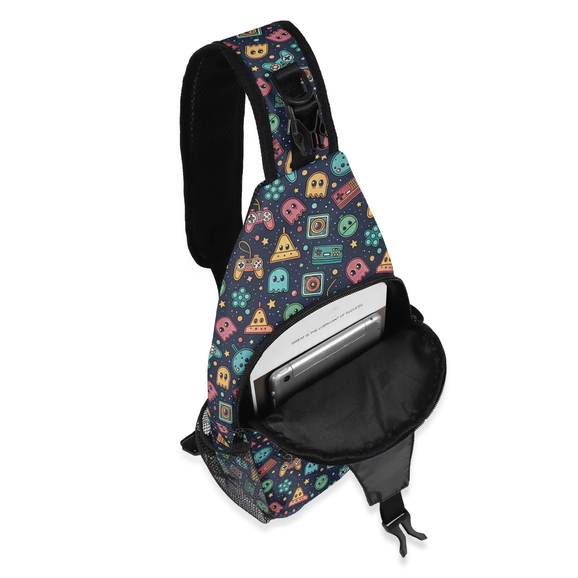 Video Game Chest Crossbody Bag with Adjustable Strap Chest Crossbody Bag Games Printed Offshore Retro