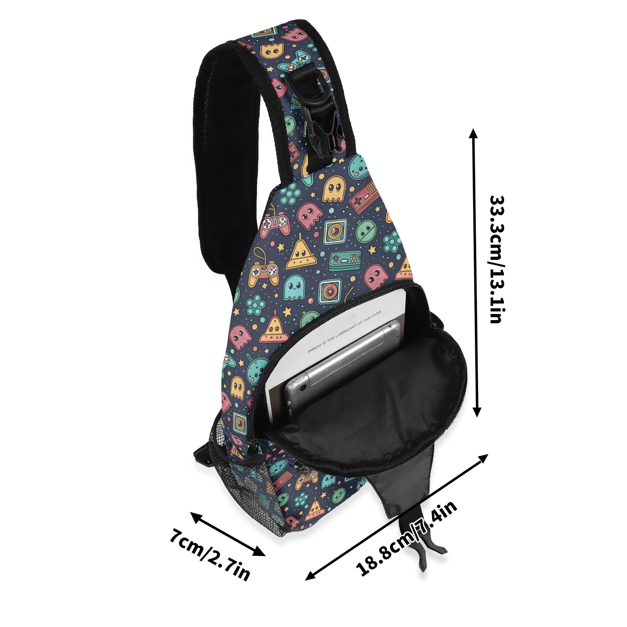 Video Game - Chest Crossbody Bag with Adjustable Strap Chest Crossbody Bag Games Printed Offshore Retro
