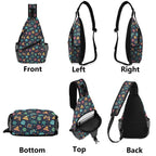Video Game Chest Crossbody Bag with Adjustable Strap Chest Crossbody Bag Games Printed Offshore Retro