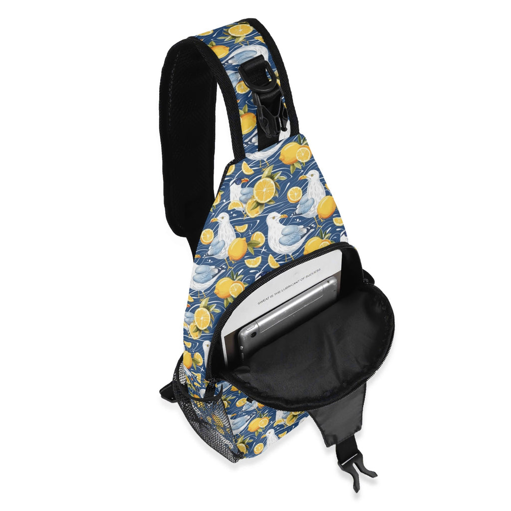 Lemon Seagull Chest Crossbody Bag with Adjustable Strap Chest Crossbody Bag animal Printed Offshore