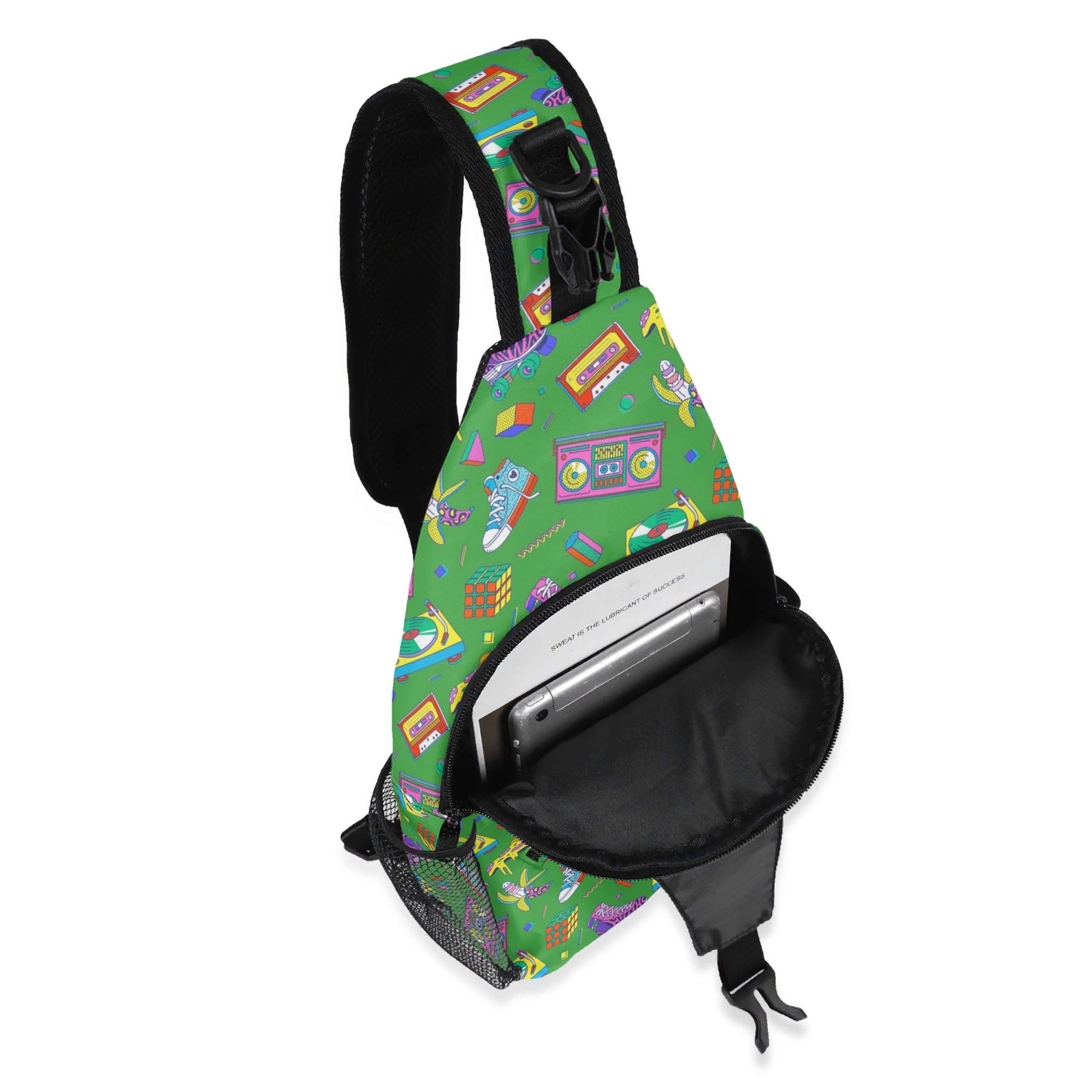 Bright 80s Chest Crossbody Bag with Adjustable Strap Chest Crossbody Bag Printed Offshore Retro