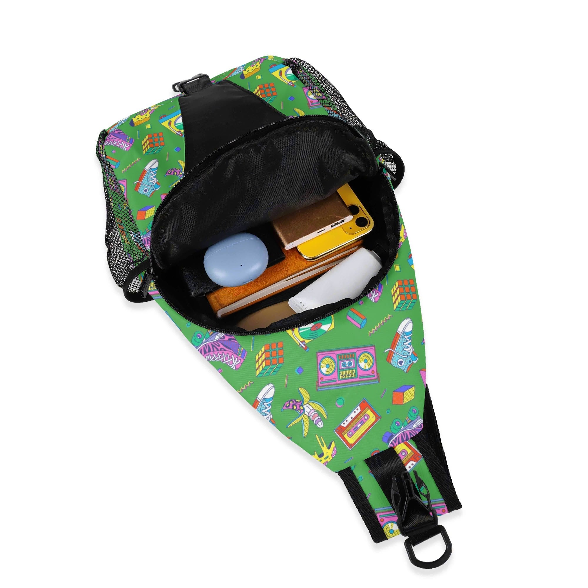 Bright 80s - Chest Crossbody Bag with Adjustable Strap Chest Crossbody Bag Printed Offshore Retro