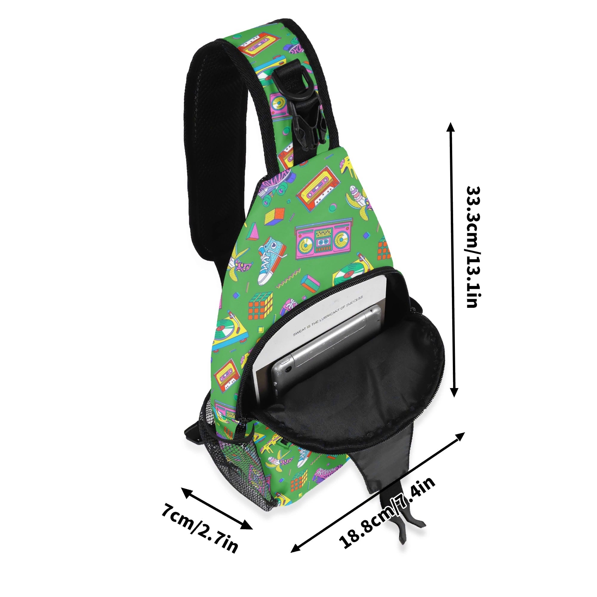 Bright 80s - Chest Crossbody Bag with Adjustable Strap Chest Crossbody Bag Printed Offshore Retro
