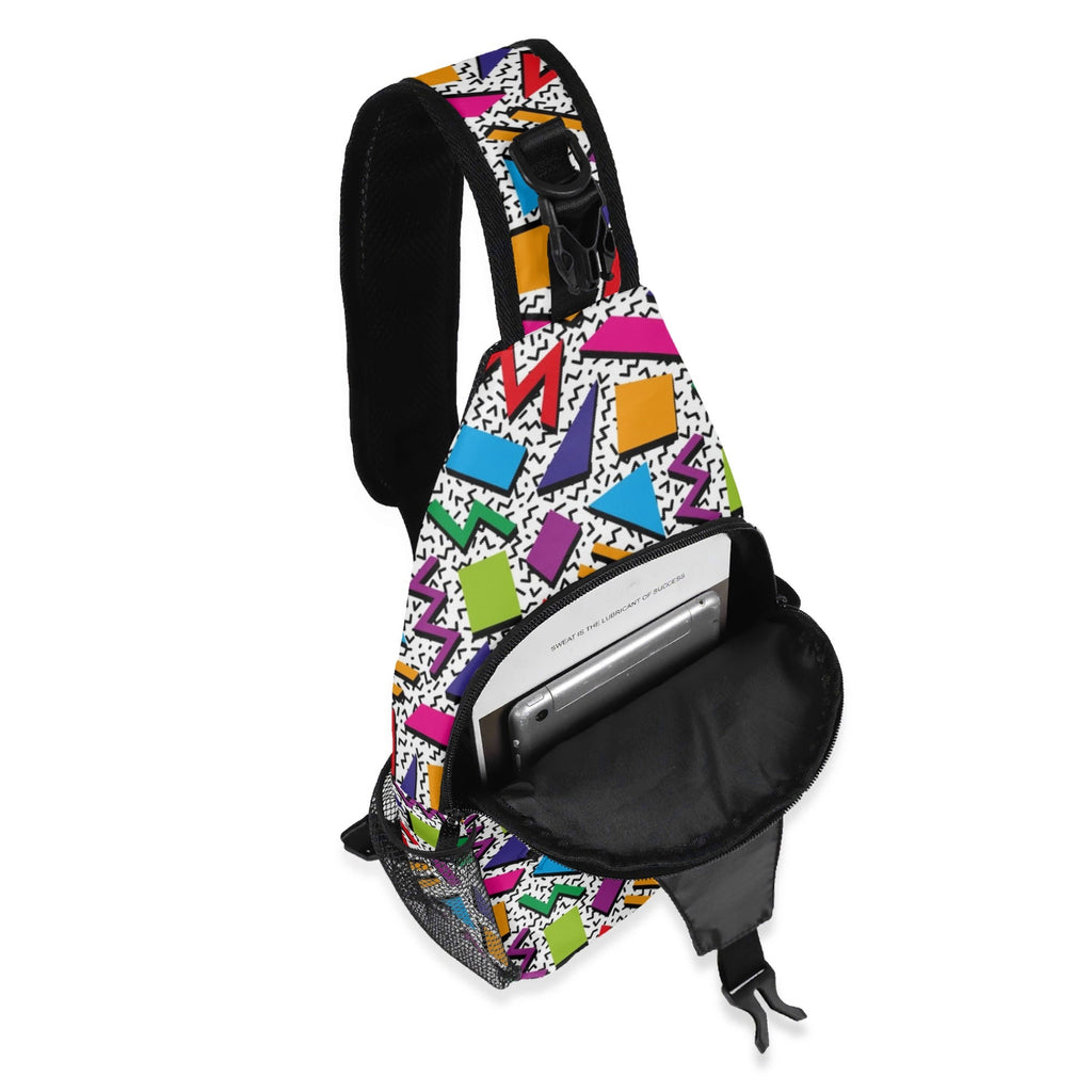 Graphic 80s Chest Crossbody Bag with Adjustable Strap Chest Crossbody Bag Printed Offshore Retro