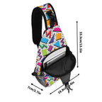 Graphic 80s Chest Crossbody Bag with Adjustable Strap Chest Crossbody Bag Printed Offshore Retro