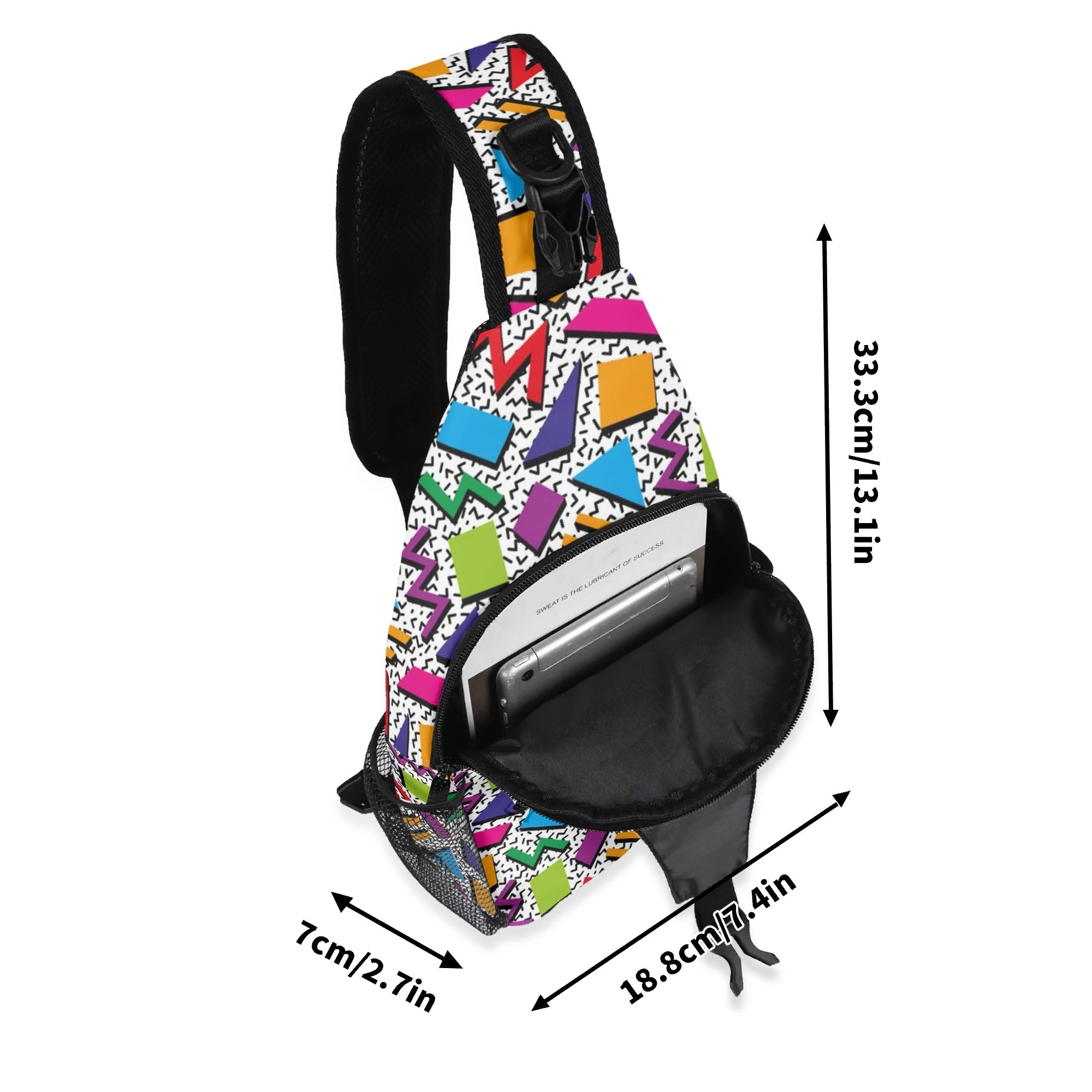 Graphic 80s - Chest Crossbody Bag with Adjustable Strap Chest Crossbody Bag Printed Offshore Retro