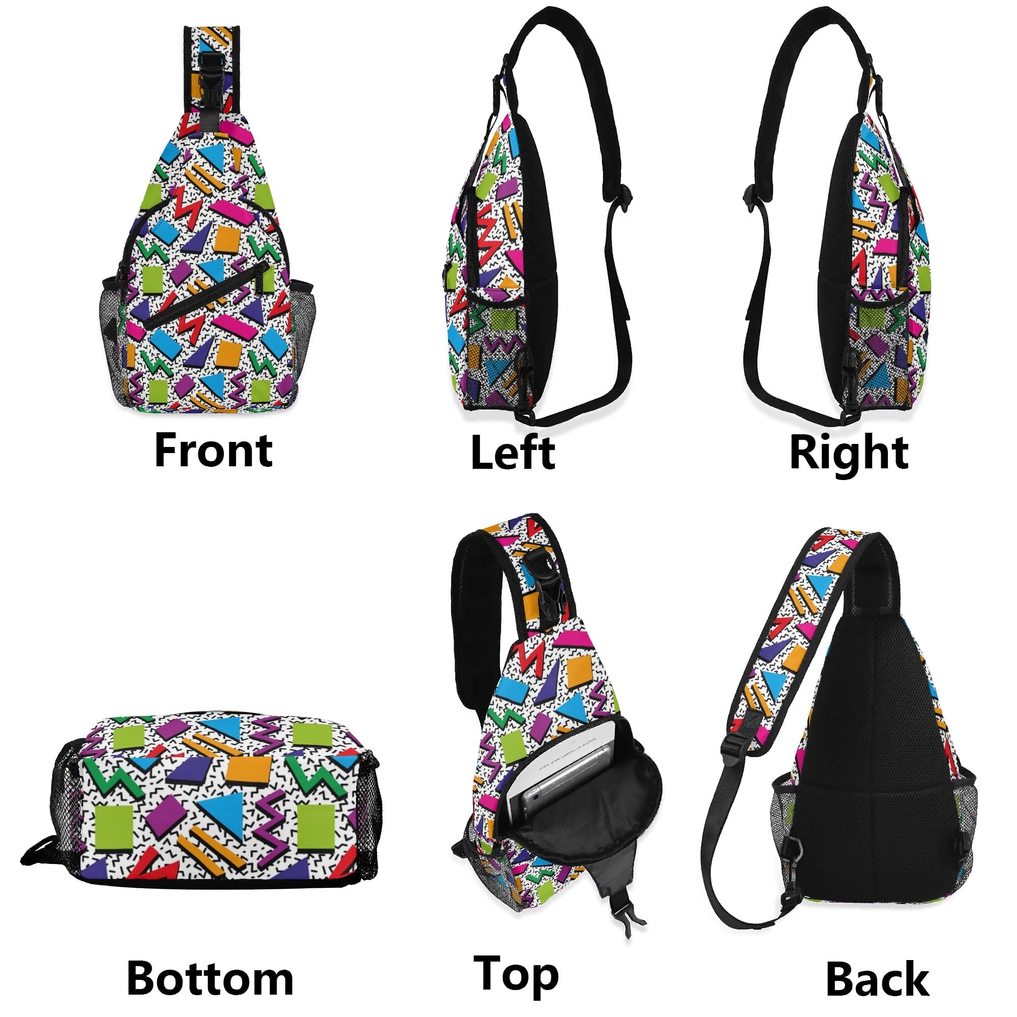 Graphic 80s - Chest Crossbody Bag with Adjustable Strap Chest Crossbody Bag Printed Offshore Retro