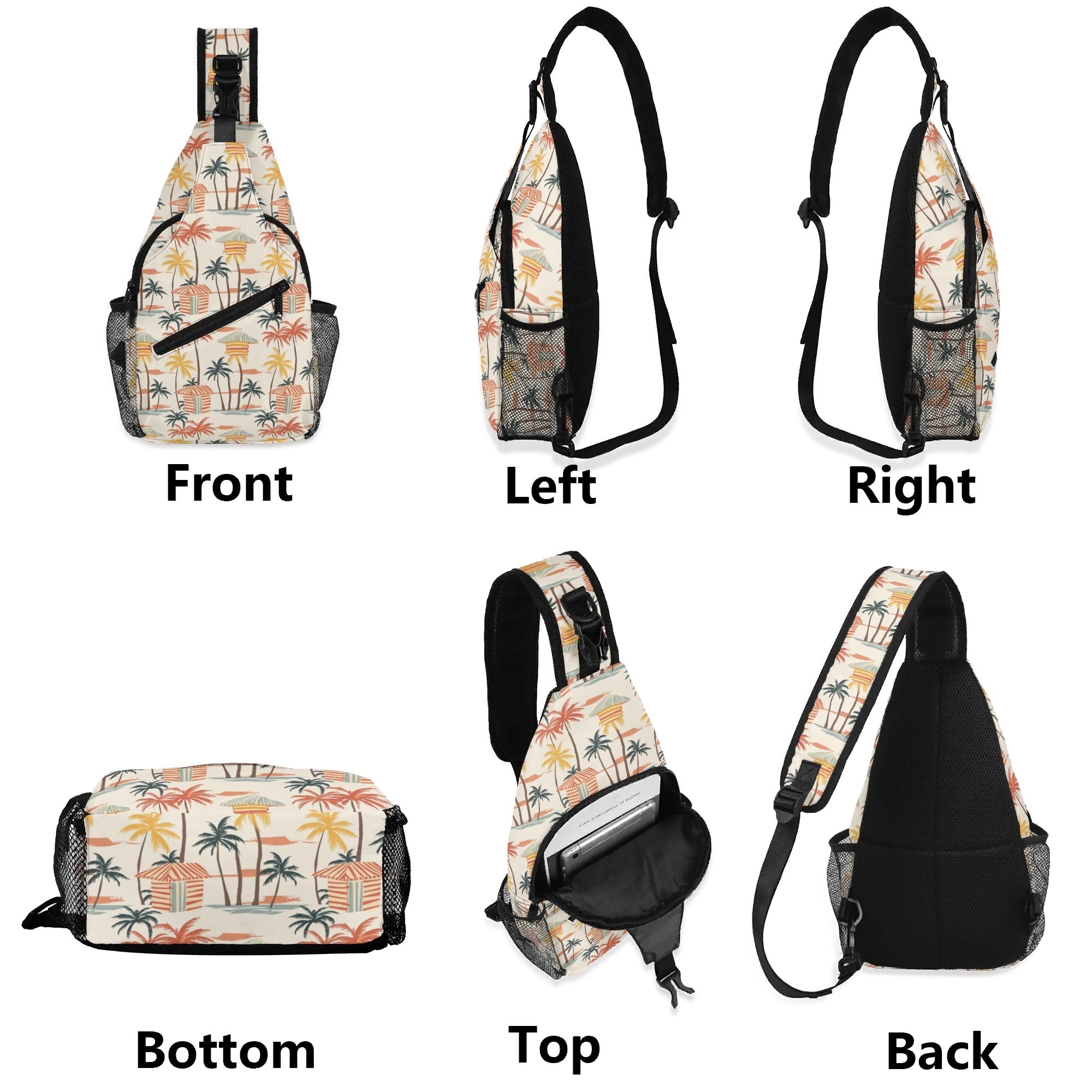 Beach Shack Chest Crossbody Bag with Adjustable Strap Chest Crossbody Bag Printed Offshore Surf