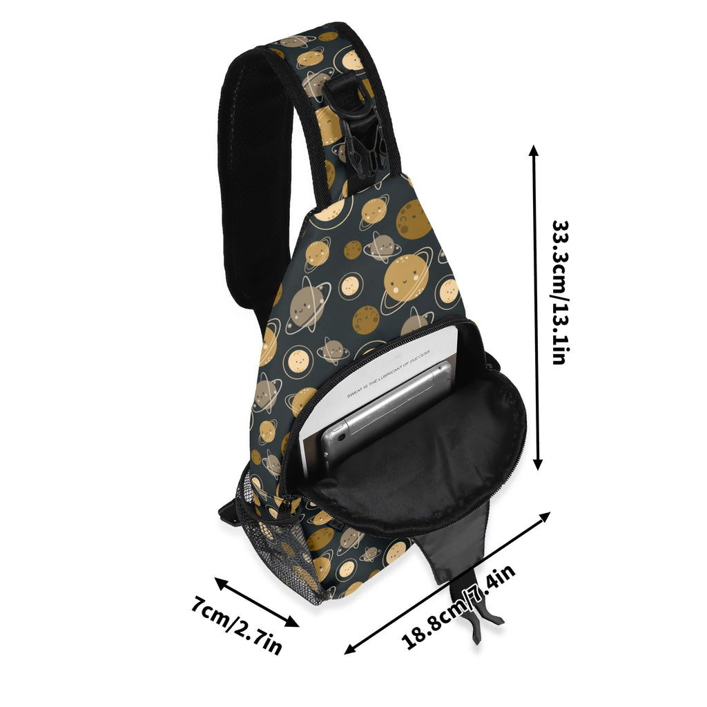 Planets Chest Crossbody Bag with Adjustable Strap Chest Crossbody Bag Printed Offshore Space