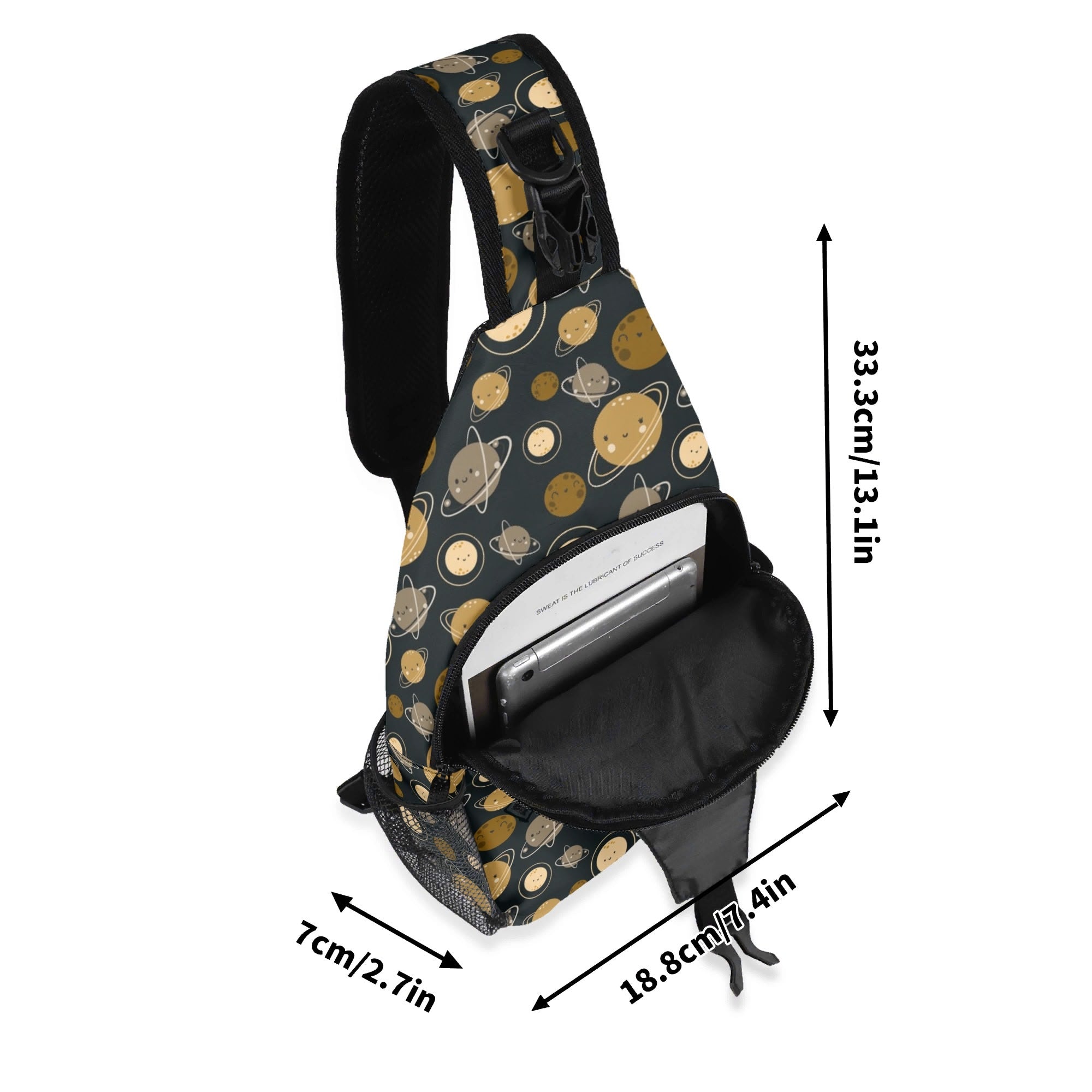 Planets Chest Crossbody Bag with Adjustable Strap Chest Crossbody Bag Printed Offshore Space