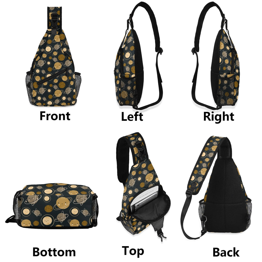 Planets Chest Crossbody Bag with Adjustable Strap Chest Crossbody Bag Printed Offshore Space