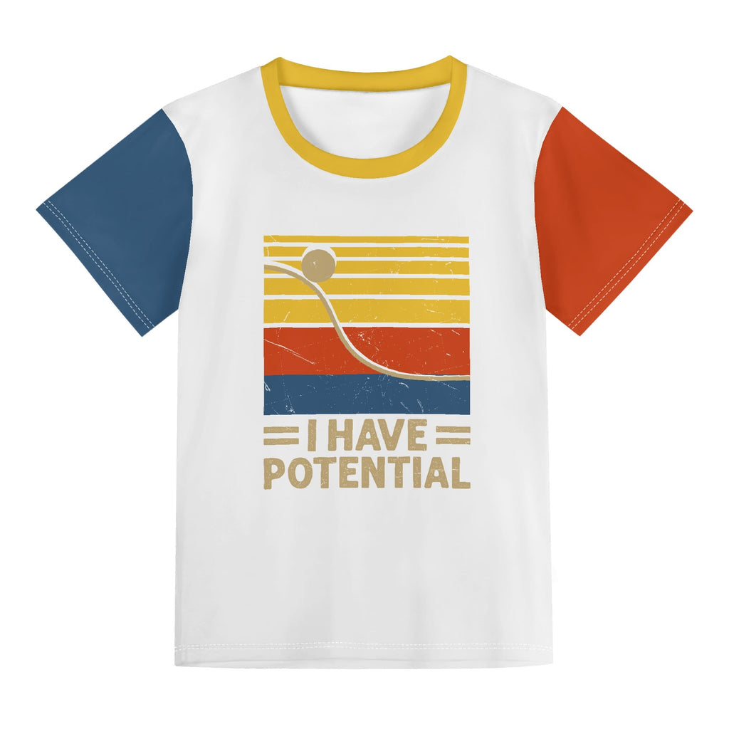 I Have Potential, Physics Kids Loose Fit Short Sleeve T-Shirt Kid's Full Print T-shirt Printed Offshore Science