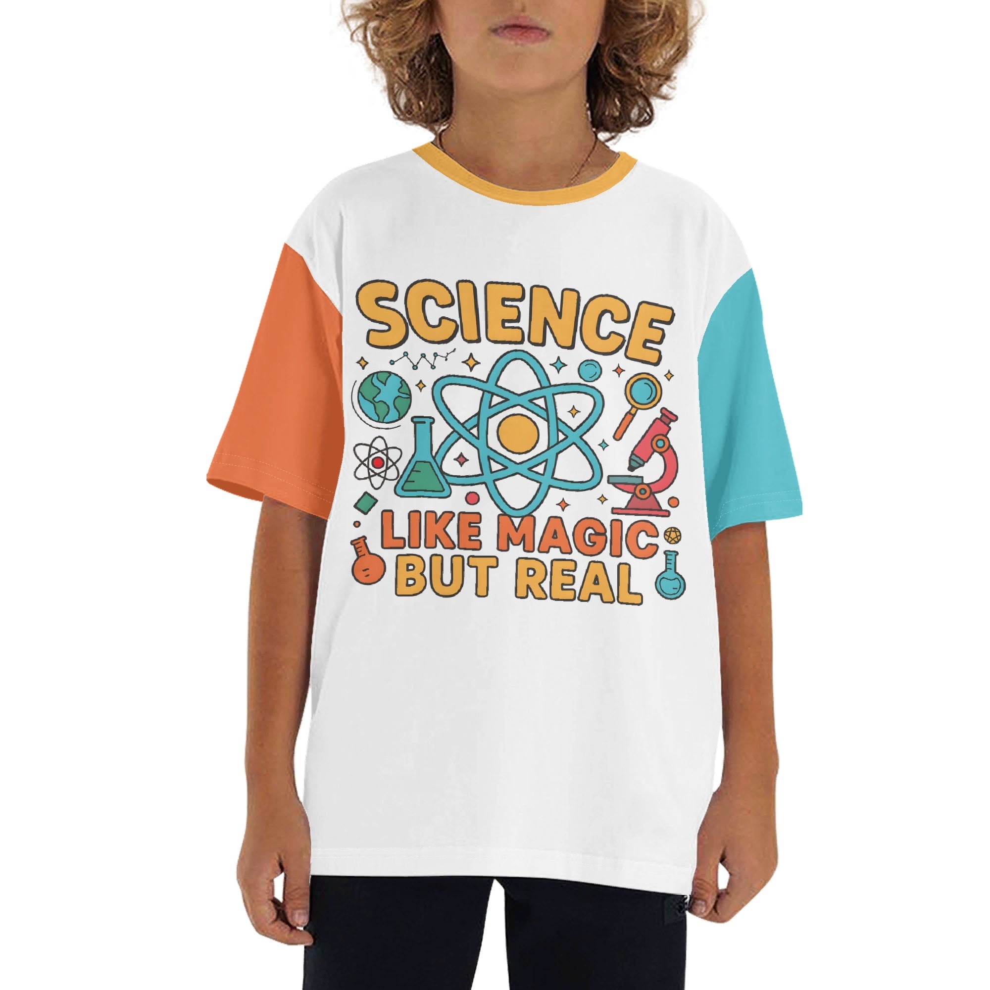 Science, Like Magic But Real Kids Loose Fit Short Sleeve T-Shirt XL Kid's Full Print T-shirt Printed Offshore Science