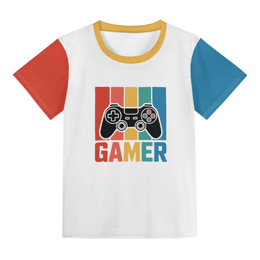 Gamer Kids Loose Fit Short Sleeve T-Shirt Kid's Full Print T-shirt Games Printed Offshore