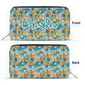 Personalised Pineapple Coconut Twill (PU) Wallet Black Personalised Wallet Food Printed Offshore