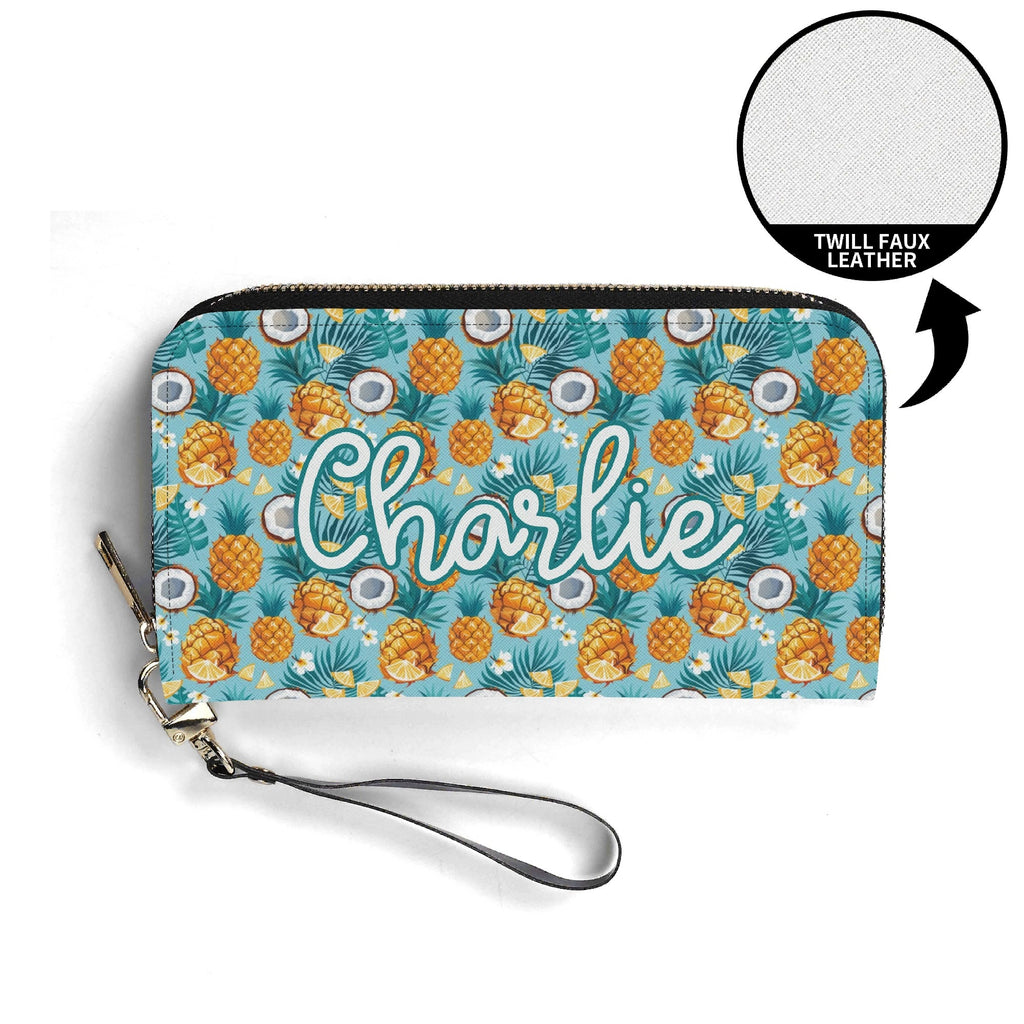 Personalised Pineapple Coconut Twill (PU) Wallet Personalised Wallet Food Printed Offshore