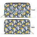 Personalised Lemon Seagull Twill (PU) Wallet Black Personalised Wallet animal Printed Offshore