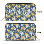 Personalised Lemon Seagull Twill (PU) Wallet Black Personalised Wallet animal Printed Offshore