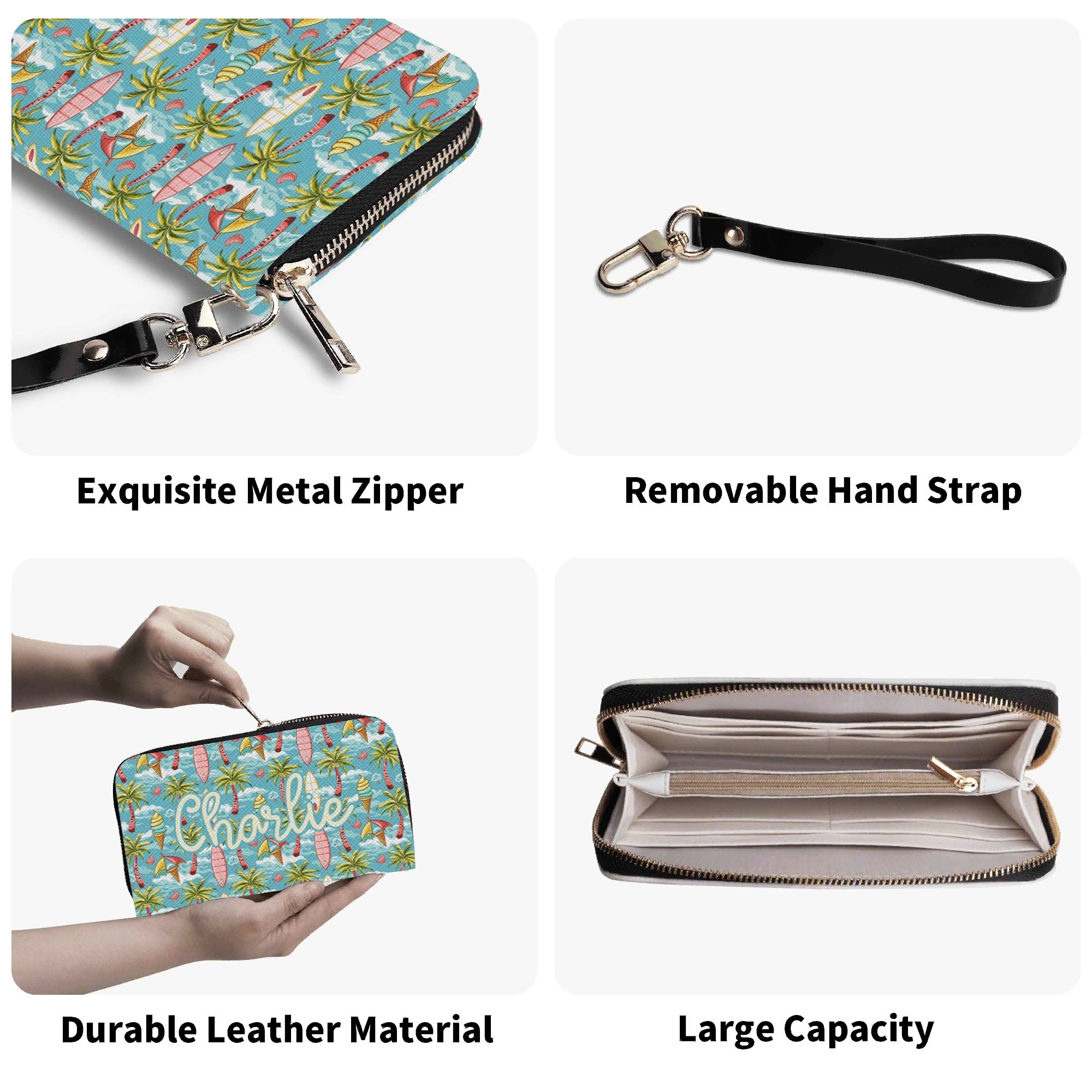 Personalised Summer Surf Twill (PU) Wallet Personalised Wallet Printed Offshore Surf