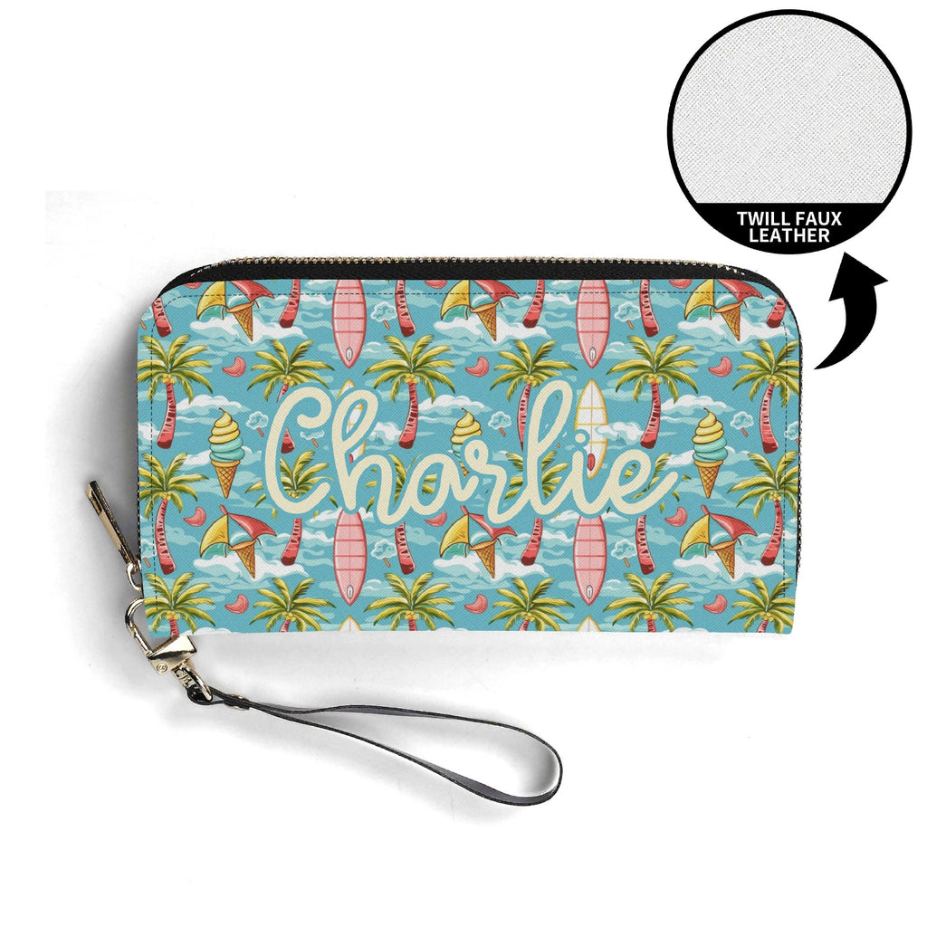 Personalised Summer Surf Twill (PU) Wallet Personalised Wallet Printed Offshore Surf