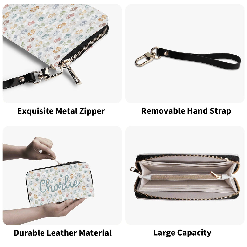Personalised Paw Print Twill (PU) Wallet Personalised Wallet animal Printed Offshore