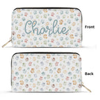 Personalised Paw Print Twill (PU) Wallet White Personalised Wallet animal Printed Offshore