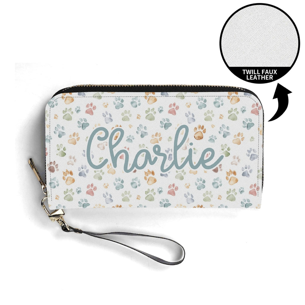 Personalised Paw Print Twill (PU) Wallet Personalised Wallet animal Printed Offshore