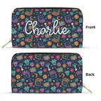Personalised Space Arcade Twill (PU) Wallet White Personalised Wallet Games Printed Offshore Retro Space