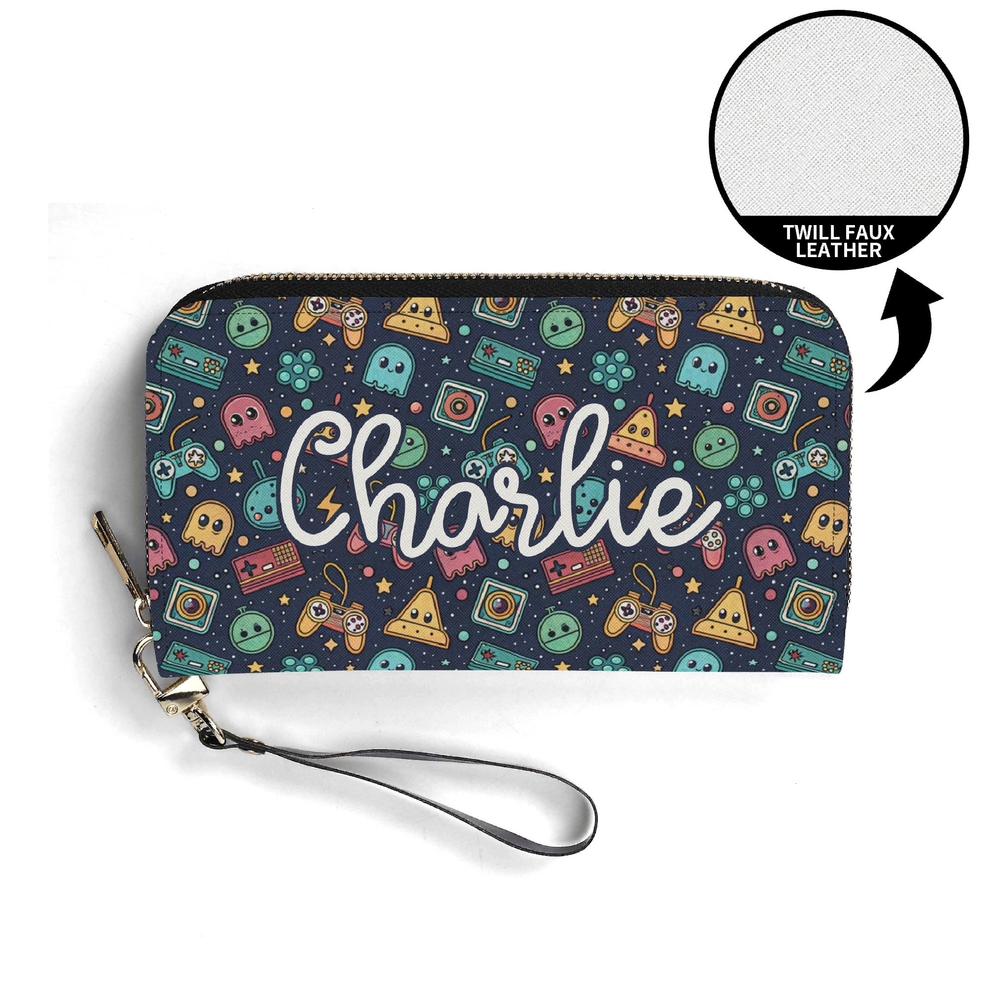 Personalised Video Game Twill (PU) Wallet Personalised Wallet Games Printed Offshore Retro