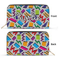 Personalised Graphic 80s Twill (PU) Wallet Black Personalised Wallet Printed Offshore Retro