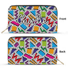 Personalised Graphic 80s Twill (PU) Wallet Black Personalised Wallet Printed Offshore Retro