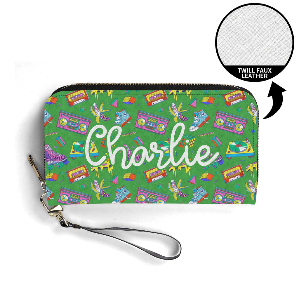 Personalised Bright 80s Twill (PU) Wallet Personalised Wallet Printed Offshore Retro