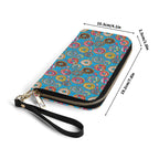 Personalised Doughnuts On Blue Twill (PU) Wallet Personalised Wallet Food Printed Offshore