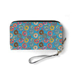 Personalised Doughnuts On Blue Twill (PU) Wallet Personalised Wallet Food Printed Offshore