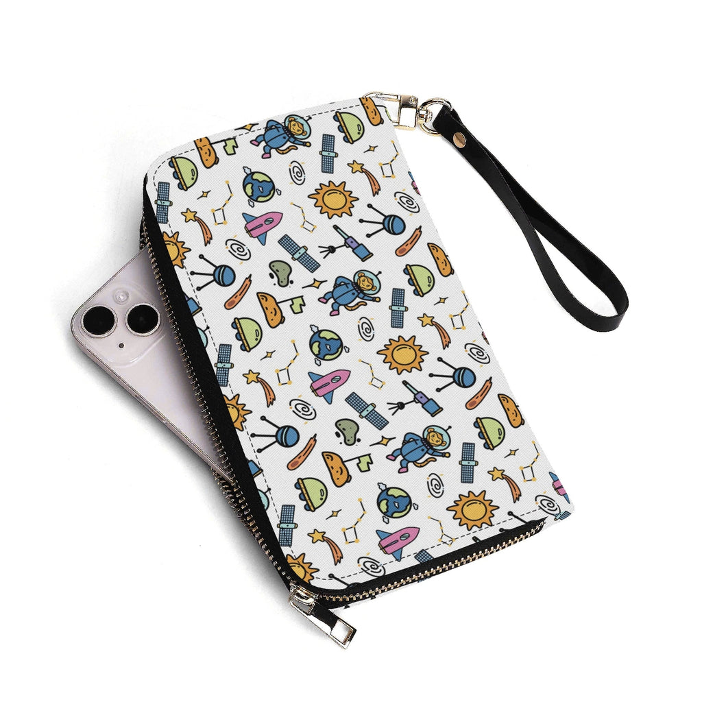 Personalised Monkey Astronaut In Space Twill (PU) Wallet Personalised Wallet Printed Offshore Space