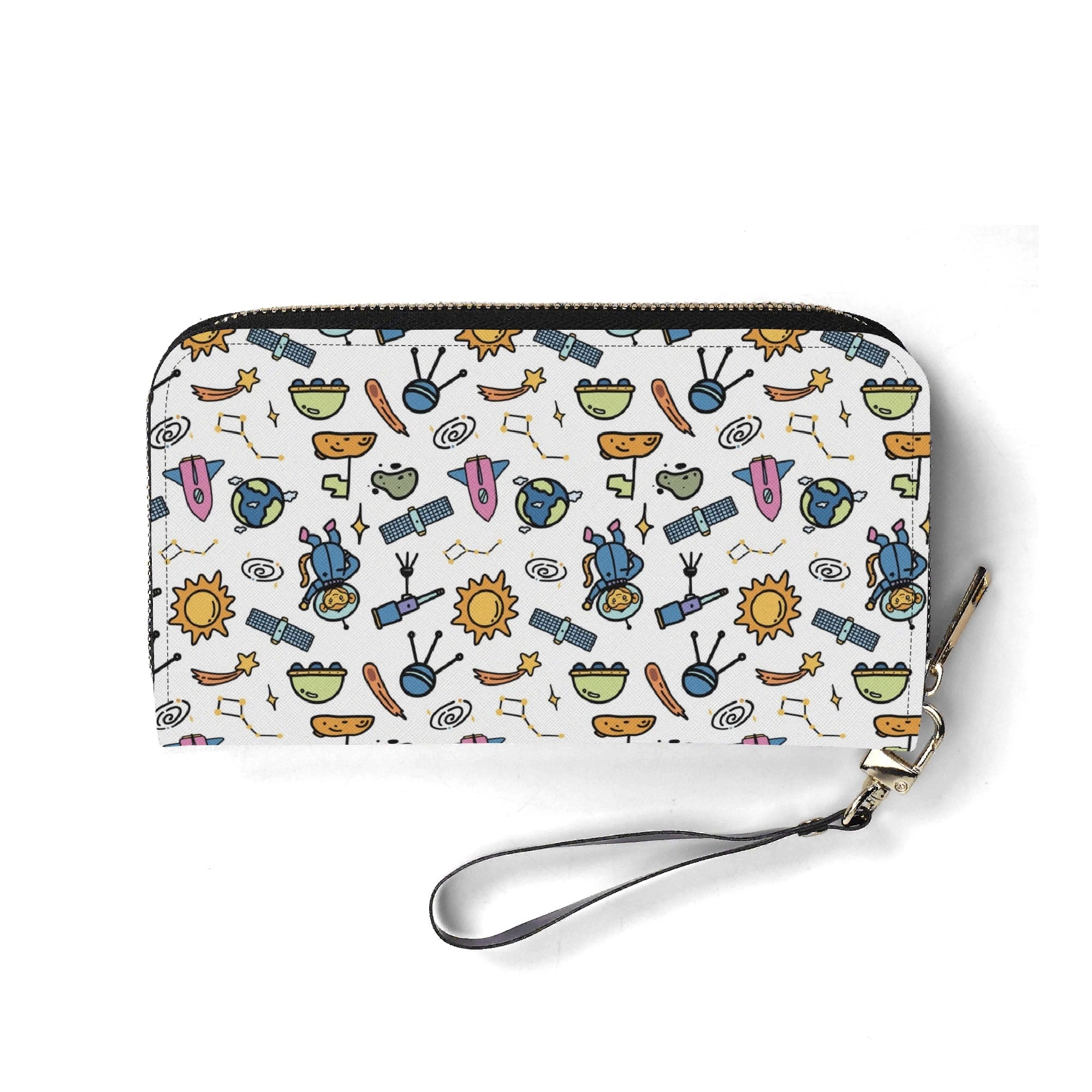 Personalised Monkey Astronaut In Space Twill (PU) Wallet Personalised Wallet Printed Offshore Space