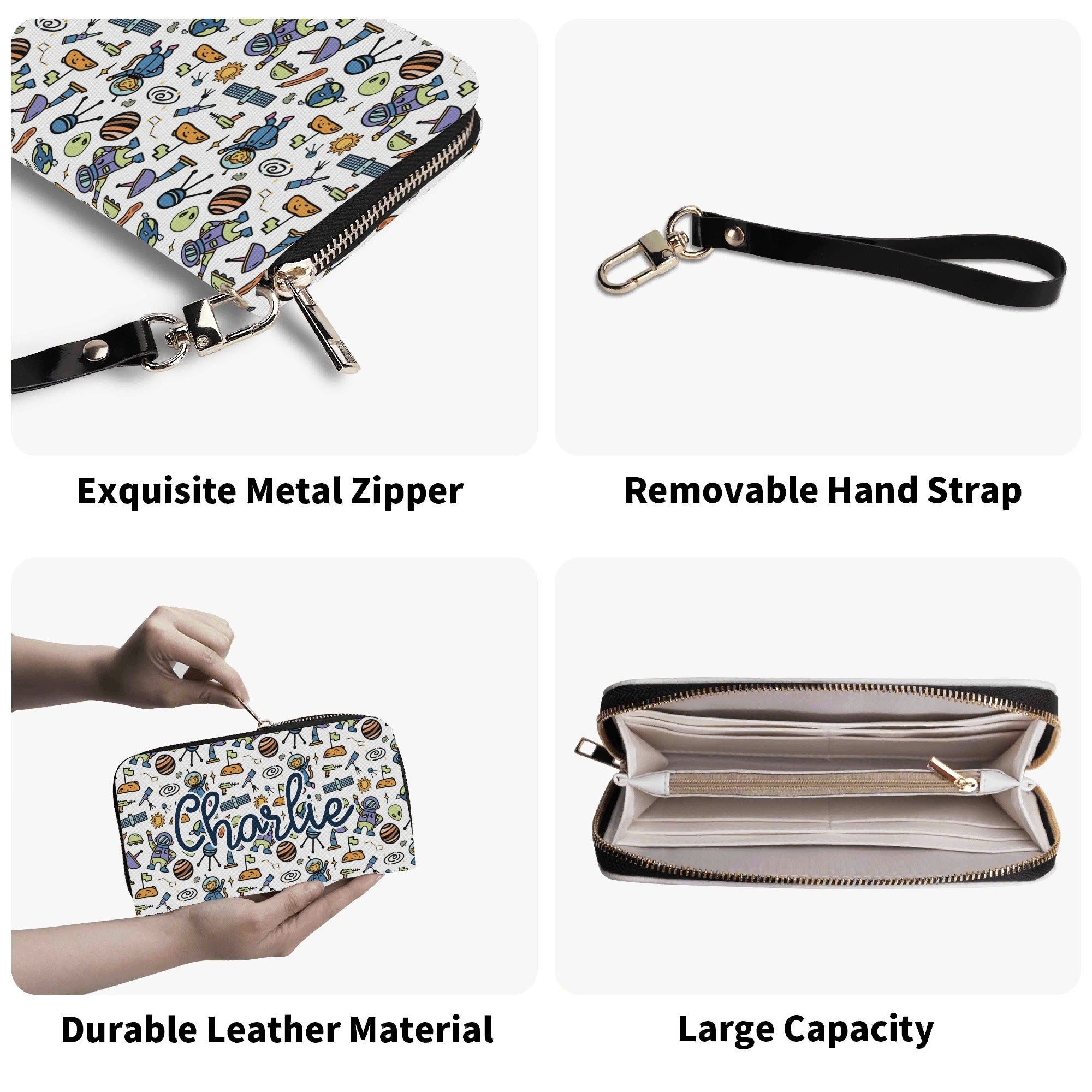 Personalised All About Space Twill (PU) Wallet Personalised Wallet Printed Offshore Space