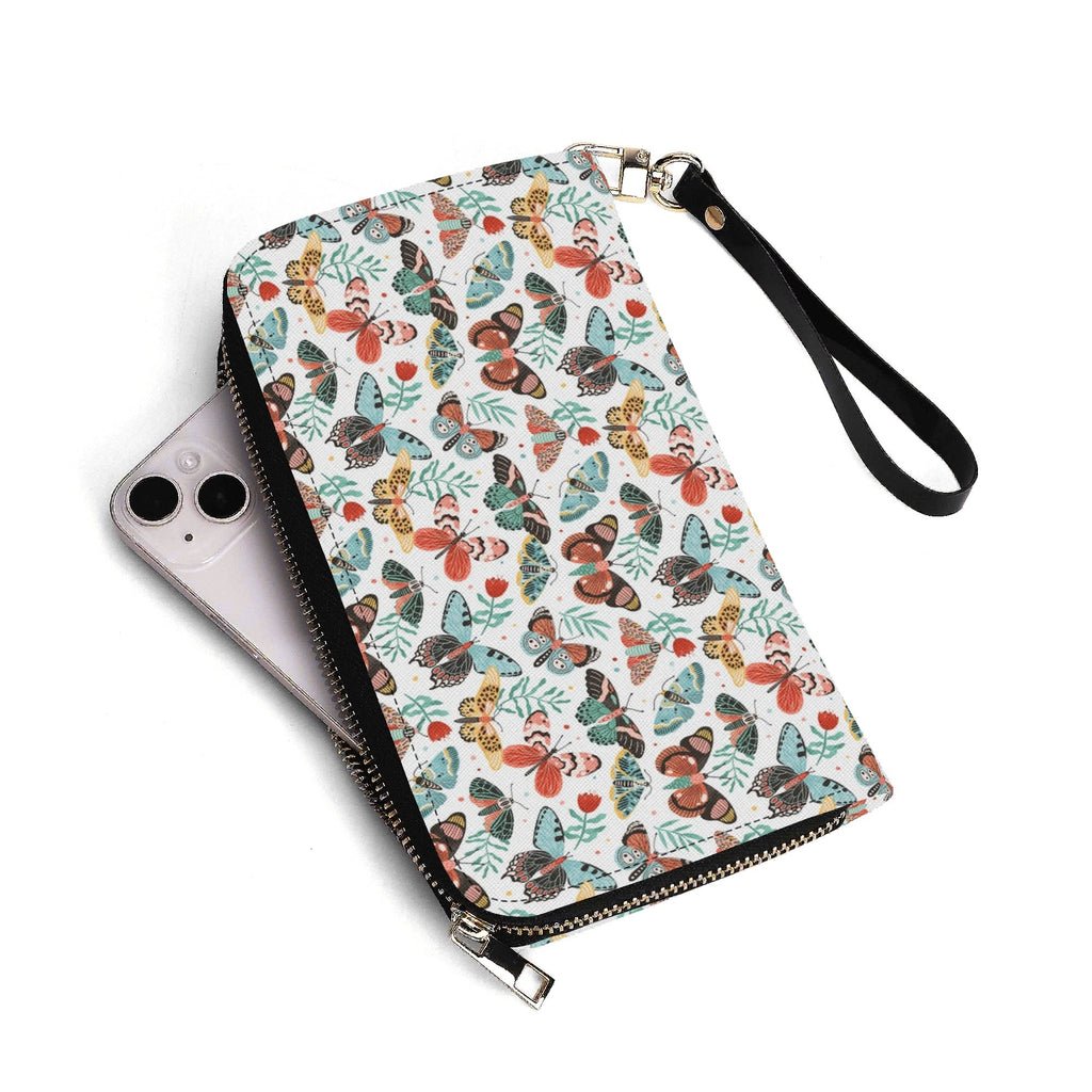Personalised Pretty Moths And Butterflies Twill (PU) Wallet Personalised Wallet Printed Offshore