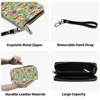 Personalised Tropical Flowers On White Twill (PU) Wallet Personalised Wallet Plants Printed Offshore