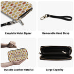 Personalised Round Pizzas On White Twill (PU) Wallet Personalised Wallet Food Printed Offshore