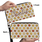 Personalised Round Pizzas On White Twill (PU) Wallet Personalised Wallet Food Printed Offshore