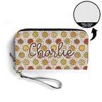 Personalised Round Pizzas On White Twill (PU) Wallet Personalised Wallet Food Printed Offshore