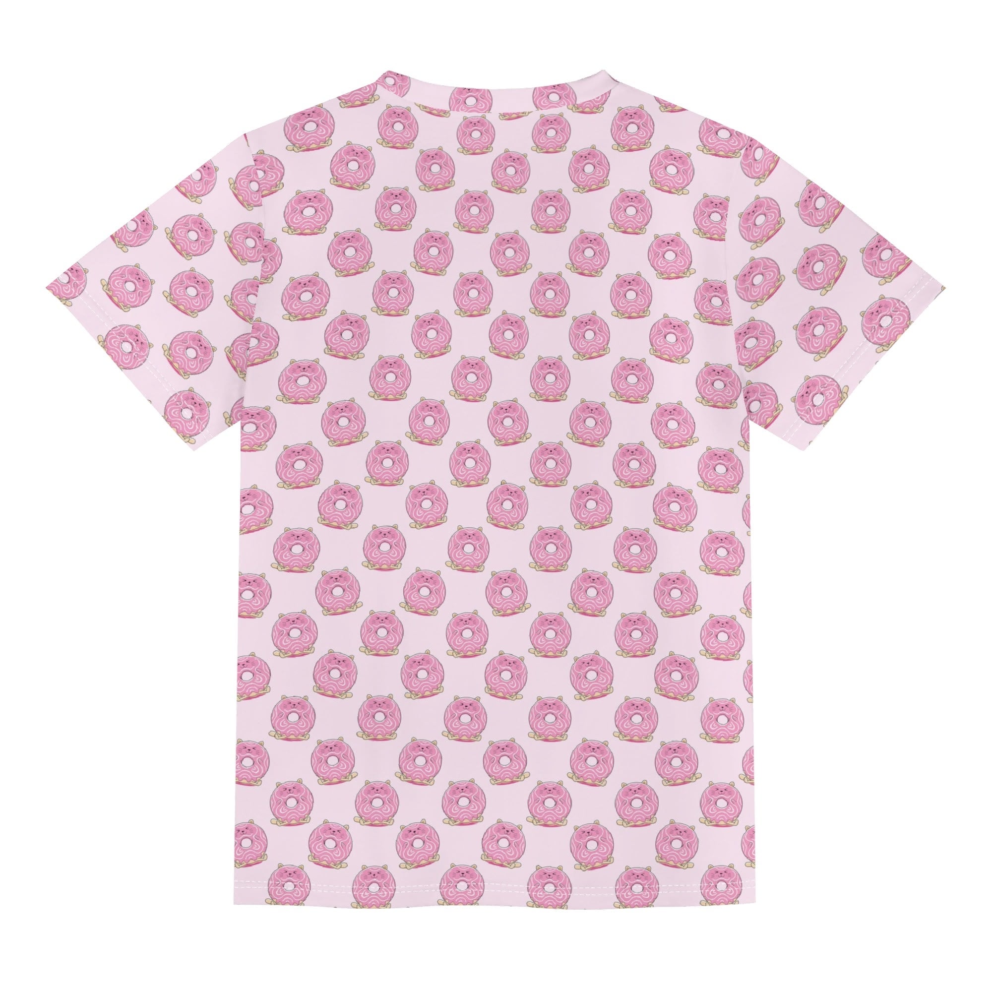 Cat Doughnuts Kids Loose Fit Short Sleeve T-Shirt Kid's Full Print T-shirt animal Food Printed Offshore