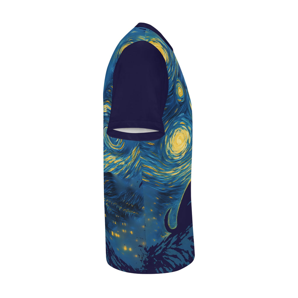 Starry Night Dog Kids Loose Fit Short Sleeve T-Shirt Kid's Full Print T-shirt animal Printed Offshore