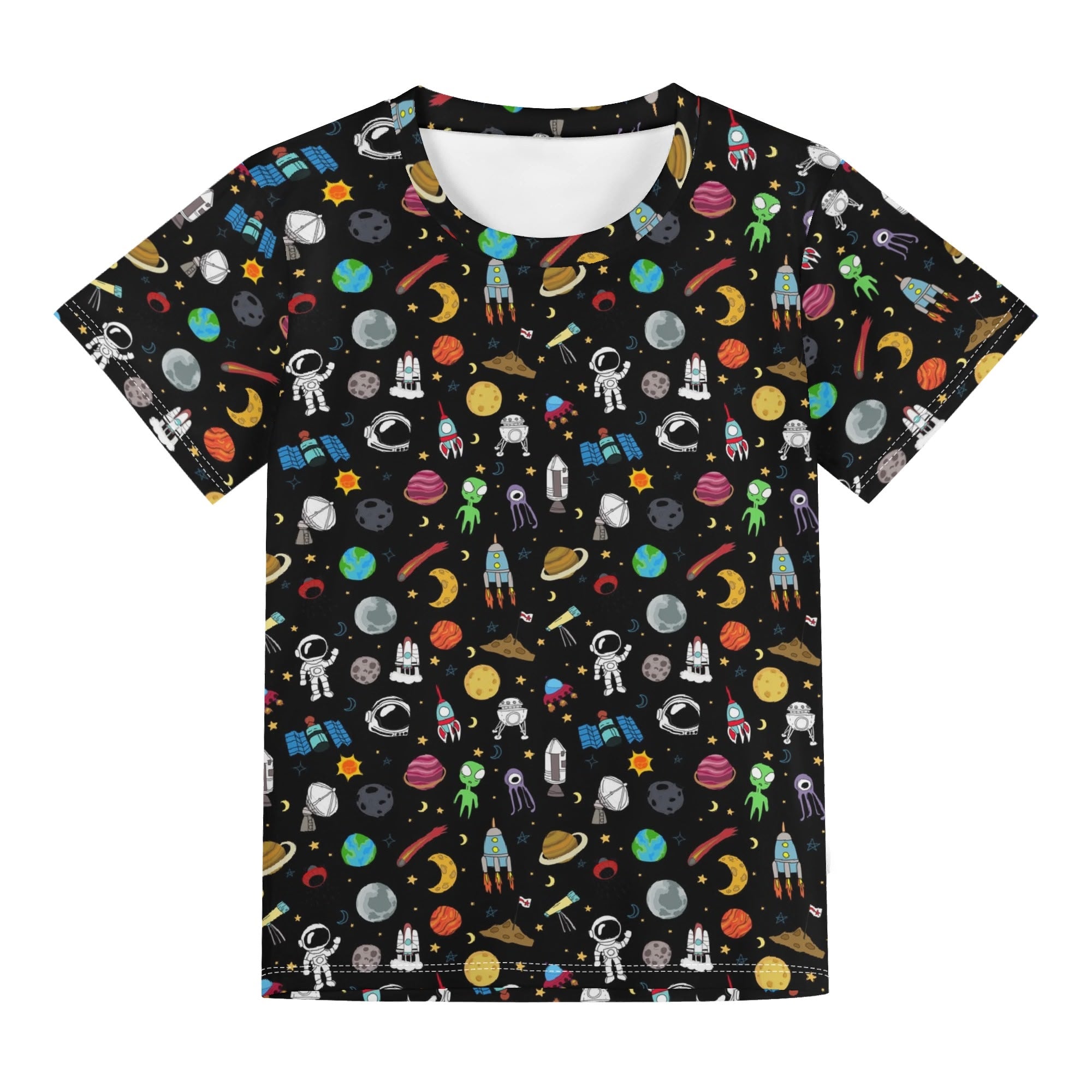 Kids Space Kids Loose Fit Short Sleeve T-Shirt Kid's Full Print T-shirt Printed Offshore Space