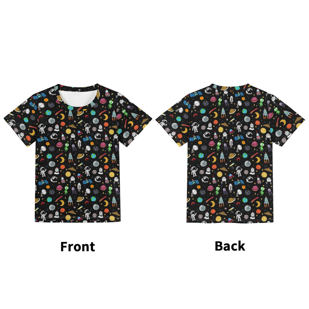 Kids Space Kids Loose Fit Short Sleeve T-Shirt Kid's Full Print T-shirt Printed Offshore Space