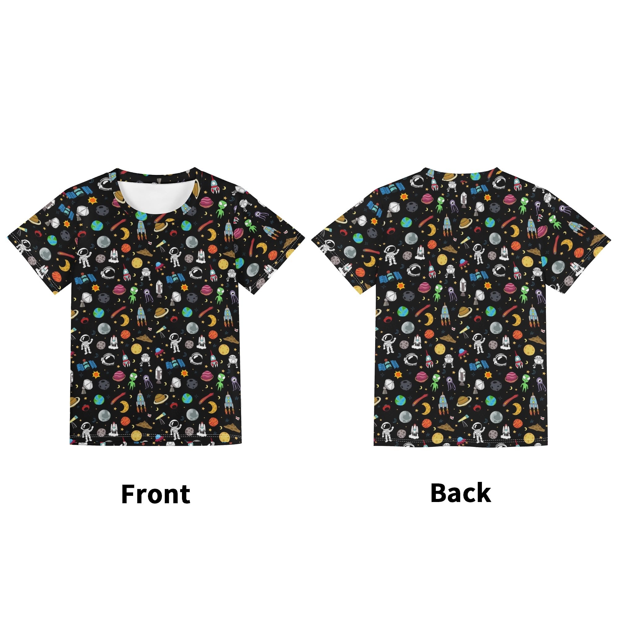Kids Space Kids Loose Fit Short Sleeve T-Shirt Kid's Full Print T-shirt Printed Offshore Space