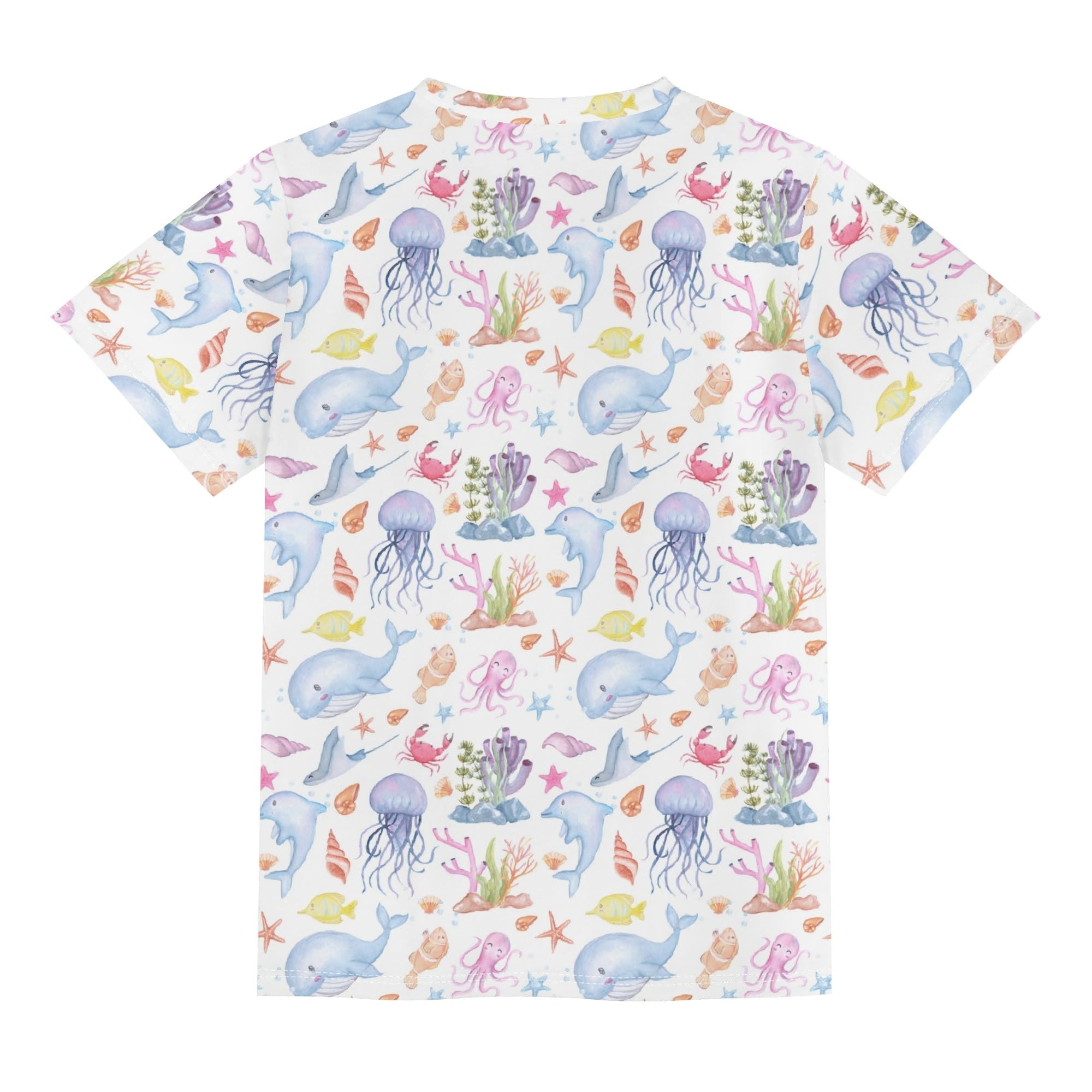 Under The Sea Kids Loose Fit Short Sleeve T-Shirt Kid's Full Print T-shirt animal Ocean Printed Offshore