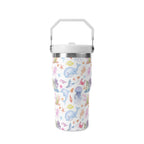 Personalised Under The Sea 20oz Stainless Steel Tumbler Screw On Lid With Straw Personalised 20oz Tumbler with Top Handle animal Ocean Printed Offshore